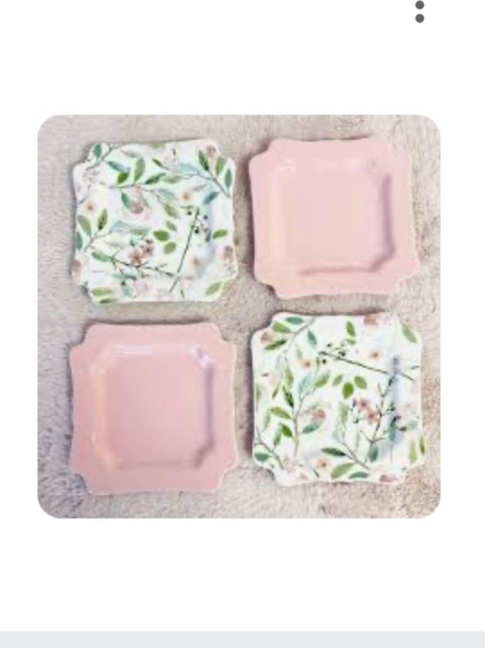 NWT: Adorable Sweet Laurel Pink and Floral 6” Dessert Stone wear Plates Set of 4